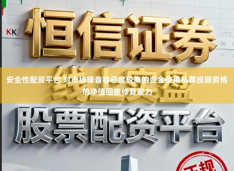 安全性配资平台 对市场噪音容忍度较高的资金使用私募投顾资格的净值回撤修复能力